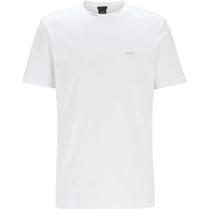 Hugo Boss, Tops, Heren, Wit, S, Katoen, Gouden Logo T-Shirt voor Heren
