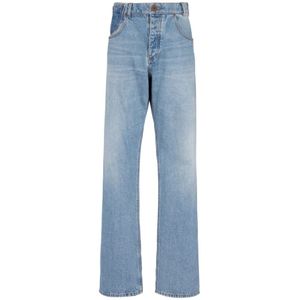 Balmain, Jeans, Heren, Blauw, W27, Denim, Contrast-effect denim straight cut jeans