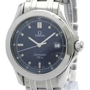 Omega Vintage, Pre-owned, Heren, Blauw, ONE Size, Pre-owned Stainless Steel watches