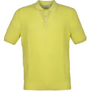 Gran Sasso, Tops, Heren, Groen, XL, Katoen, Limoengroene Tennis Polo Shirt