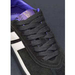 Lanvin, Schoenen, Heren, Zwart, 40 EU, Suède, Suède Cash Sneakers met Contrastpanelen