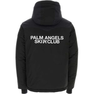 Palm Angels, Jassen, Heren, Zwart, M, Polyester, Zwarte PA Ski Club ski jas