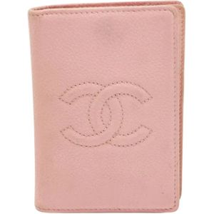 Chanel Vintage, Tweedehands leren portemonnees Roze, Dames, Maat:ONE Size