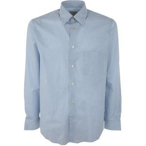 PS By Paul Smith, Klassieke Blauwe Regular Fit Overhemd Blauw, Heren, Maat:L
