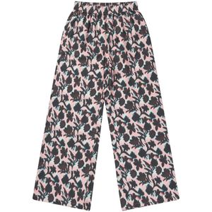 Munthe, Broeken, Dames, Veelkleurig, S, Elegante Zijden Roze Print Broek