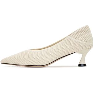 Cesare Gaspari, Schoenen, Dames, Wit, 39 EU, Leer, Witte Stiletto Hakken Pumps