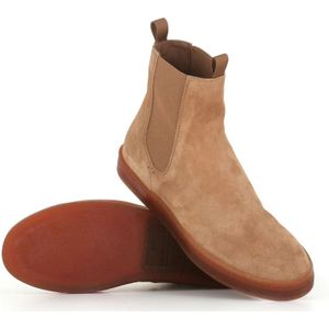 Officine Creative, Schoenen, Dames, Bruin, 37 EU, Suède, Chelsea Suède Sleehak Platte Schoenen