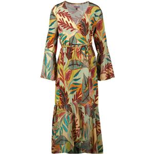 Tessa Koops, Elegante Bladerenprint Maxi Jurk Veelkleurig, Dames, Maat:L