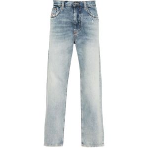 Diesel, Straight Denim Jeans Pre-owned 2010 Blauw Blauw, Heren, Maat:W30