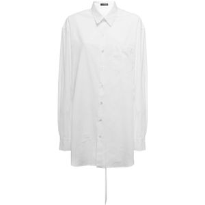 Ann Demeulemeester, Klassieke Witte Blouse met Kantdetail Wit, Dames, Maat:M