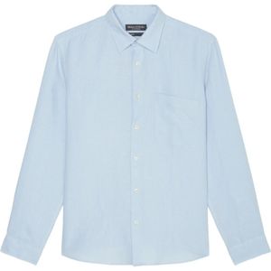 Marc O'Polo, Overhemden, Heren, Blauw, M, Linnen, Normaal shirt