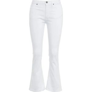 Dondup, Broeken, Dames, Wit, W27, Katoen, Skinny Flared Enkellange Broek Bianco