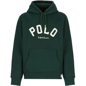 Ralph Lauren, Sweatshirts & Hoodies, Heren, Groen, XL, Katoen, Groene Katoenen Hoodie met Logo