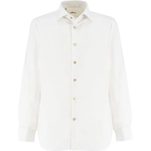 Kiton, Witte Katoenen Overhemd voor Formele en Casual Gelegenheden Wit, Heren, Maat:4XL