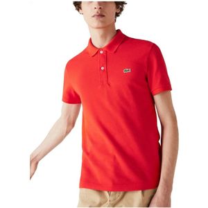 Lacoste, Rood Slim Fit Polo Shirt Rood, Heren, Maat:L