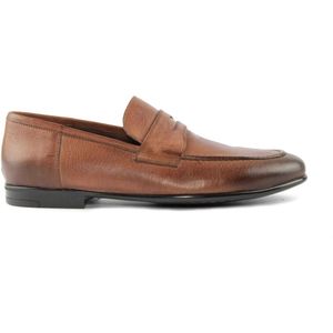 Marco Ferretti, Schoenen, Heren, Bruin, 40 EU, Leer, Bruine Leren Loafer Schoen