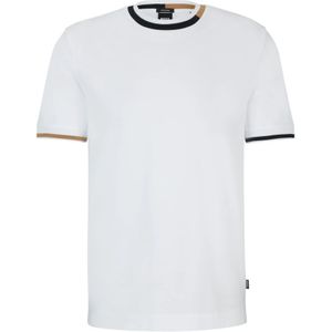 Hugo Boss, Tops, Heren, Wit, XL, Katoen, Wit T-shirt met ronde hals