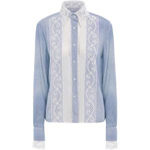 Ermanno Scervino, Blouses & Shirts, Dames, Blauw, L, Katoen, Shirts
