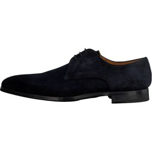 Magnanni, Schoenen, Heren, Blauw, 43 EU, Suède, Elegante Blauwe Suède Derby Schoenen