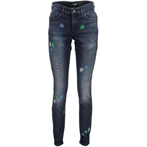 Desigual, Jeans, Dames, Blauw, XL, Katoen, Geborduurde Slim Fit Katoenen Jeans