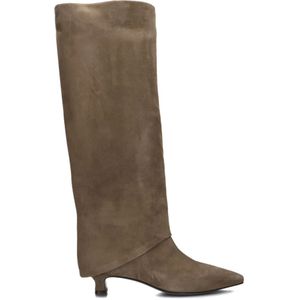 Lina Locchi, Schoenen, Dames, Beige, 37 EU, Suède, Taupe Suède Hoge Laarzen voor Dames