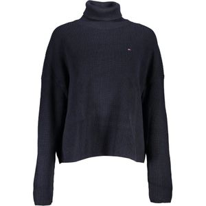 Tommy Hilfiger, Truien, Dames, Blauw, S, Blauwe Longsleeve Geborduurd Logo Shirt