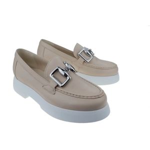 Högl, Schoenen, Dames, Beige, 41 EU, Leer, Chunky Sole Dames Loafer