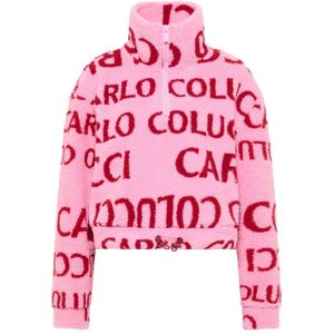 Carlo Colucci, Truien, Dames, Roze, L, Fluffy Cropped Teddy Sweater