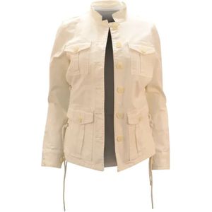 Tory Burch, Jassen, Dames, Beige, S, Katoen, Cotton outerwear