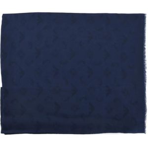 Emporio Armani, Modal Sjaal Blauw, Heren, Maat:ONE Size