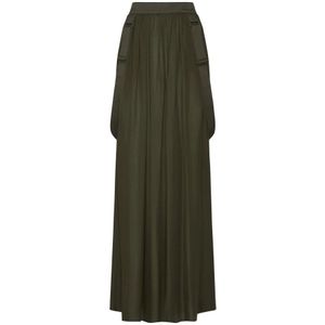 Max Mara, Rokken, Dames, Groen, S, Groene Zijden Lange Rok