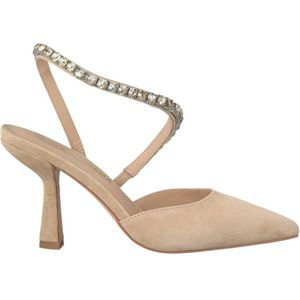 Alma EN Pena, Schoenen, Dames, Beige, 36 EU, Leer, Hoge hakken met enkelband