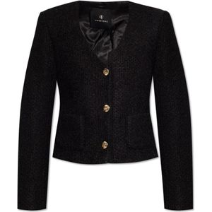 Anine Bing, Anitta single-breasted blazer Zwart, Dames, Maat:XS