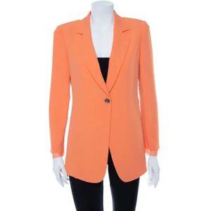 Armani Pre-owned, Pre-owned, Dames, Oranje, M, Leer, Pre-owned Fabric outerwear
