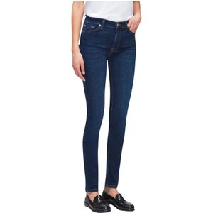 7 For All Mankind, Jeans, Dames, Blauw, W25, Katoen, Hoge Taille Skinny Eco Jeans