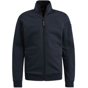 PME Legend, Vest- PME ZIP Jacket Jacquard Interlock Sweat Blauw, Heren, Maat:2XL
