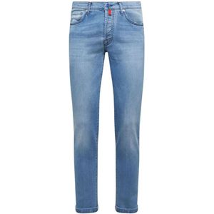 Kiton, Jeans, Heren, Blauw, W34, Denim, Indigo Slim-Fit Jeans