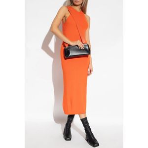 Jil Sander, Kleedjes, Dames, Oranje, S, Wol, Mouwloze wollen jurk