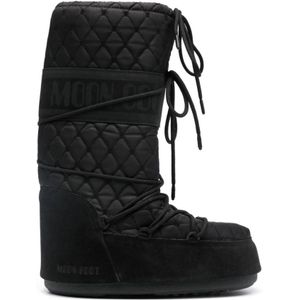 Moon Boot, Zwarte Resortlaarzen met Logo Print Zwart, Heren, Maat:42 EU