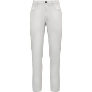 Boggi Milano, Jeans, Heren, Grijs, W34, Katoen, Stretch Katoen/Tencel Jeans