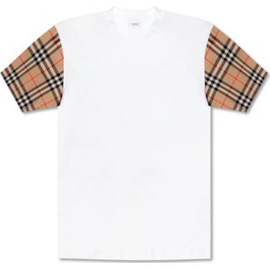 Burberry, Tops, Dames, Wit, XS, Katoen, Vintage Puff Oversize T-Shirt