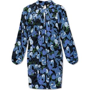 Diane Von Furstenberg, Corinne patroon jurk Blauw, Dames, Maat:L