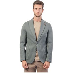 Mulish, Jassen, Heren, Grijs, S, Katoen, Grijze Jassen Slim Fit Klassieke Stijl