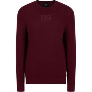 Armani Exchange, Sweatshirts & Hoodies, Heren, Rood, XL, Katoen, Bordeaux Sweaters - Stijlvol en Comfortabel