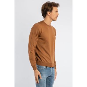 Gran Sasso, Truien, Heren, Bruin, M, Wol, Slim Fit Merino Wol Crewneck Sweater