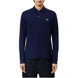 Lacoste, Tops, Heren, Blauw, M, Katoen, Blauw Polo Shirt Klassieke Stijl