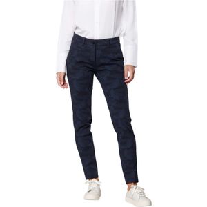 Mason's, Jeans, Dames, Blauw, 3Xs, Slim-Fit Camouflage Jersey Chino Broek