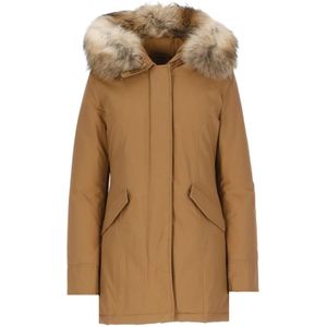 Woolrich, Mantels, Dames, Bruin, S, Arctic Parka Jas met Afneembare Capuchon