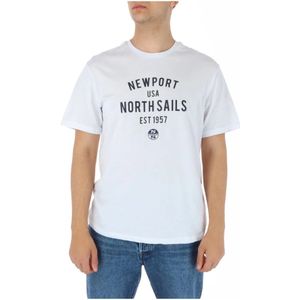 North Sails, Tops, Heren, Wit, L, Katoen, Witte korte mouw T-shirt