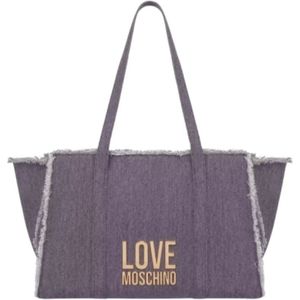 Love Moschino, Tassen, Dames, Paars, ONE Size, Katoen, Shoulder Bags